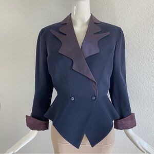 Thierry Mugler structured open back blazer